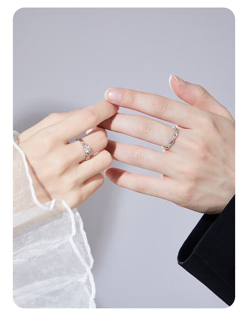 China Jewelry Pure Silver Intertwined Branch Couple Rings 2026 New Engagement Wedding Bands Birthday Gift for Girlfriend 9