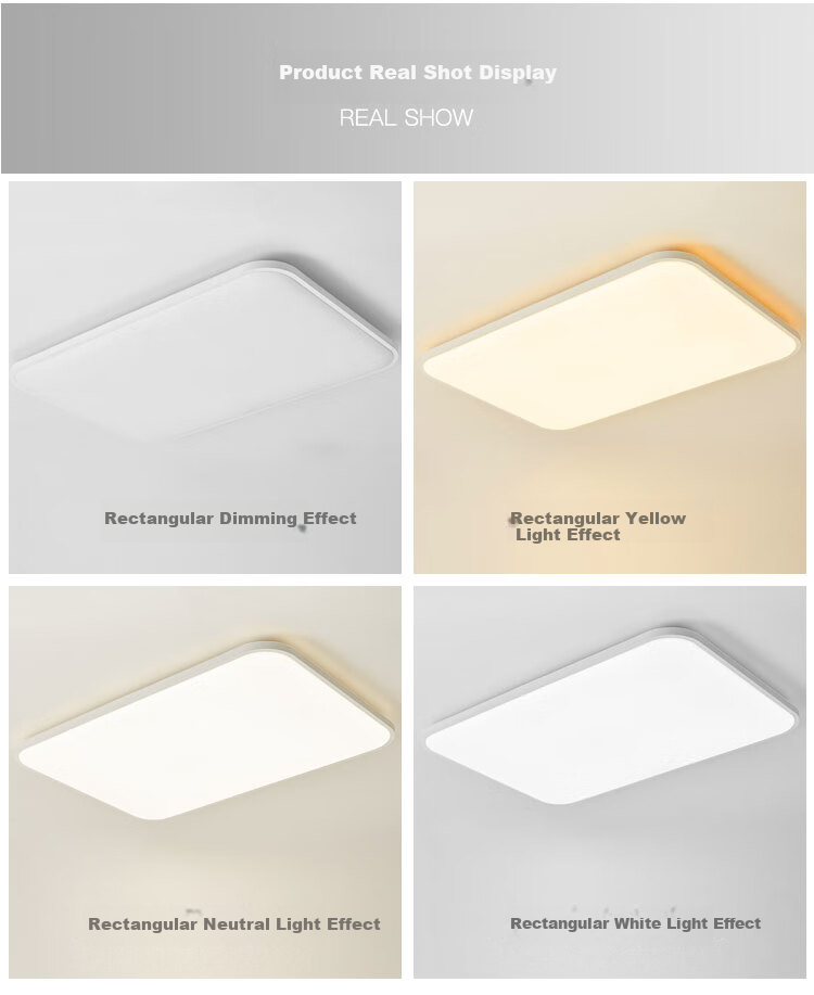 Foshanzhaoming LED Ceiling Light, Bedroom Lamp without Blue Light, Eye Protection, High Color Rendering Index Ra97, Tri-Proof Light, Chengfeng 36W 9