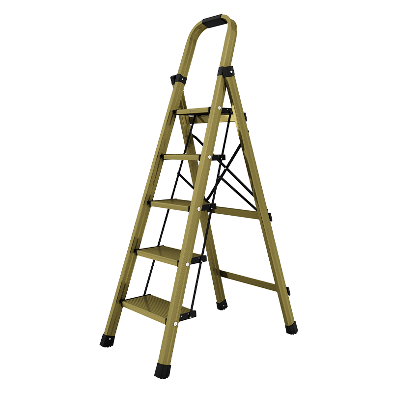 Aopeng Aluminum Alloy Household Folding Step Ladder, Thickened Five-Step Locking Folding Ladder