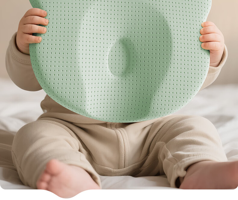 EVOCELER Baby Shaping Pillow Newborn Silicone Head Shaping Pillow 0-6-12 Months All-Season Baby Pillow 18