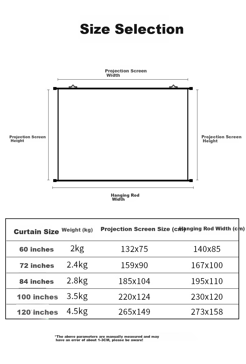 KUAIDUOXIAOWU 120-Inch 16:9 Photon Wall-Mounted Projection Screen, Light-Resistant Projection Screen, 8K High Definition, Compatible with Tri-Color Laser Projectors [No Drilling Required], Suitable for Office And Home Use, Compatible with XGIMI, Jmgo, Dangbei 5