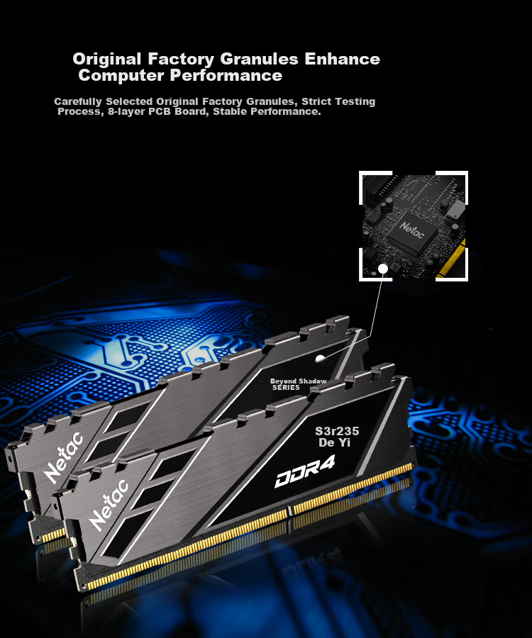 Netac 32GB (16GBx2) DDR4 3200 Desktop Memory Kit Yueying II Series Gaming Heat Spreader - Premium Chips (C16) White 2