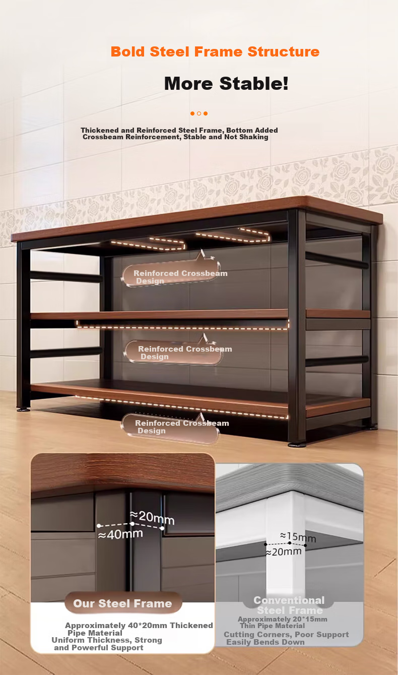 Quanpinwu Kitchen Storage Rack, Multifunctional Floor Cabinet, Cutting Table, Workbench, Sideboard Storage Rack, Narrow Cabinet, Coffee Table, 83 6