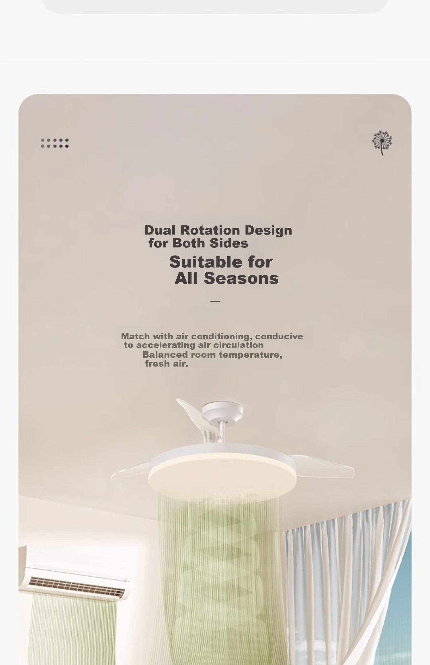 OPPLE Fan Light 1st Level Energy Efficiency Dining Bedroom Integrated Ceiling Fan Light 54W Remote Control Inverter Low Noise ZF Installation Included 7