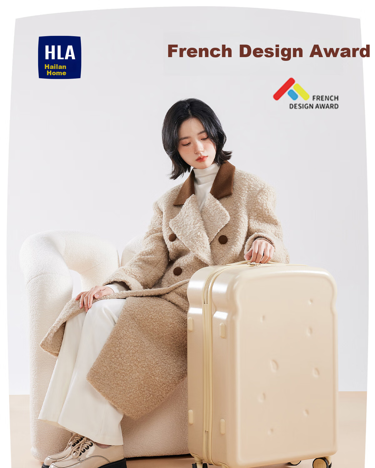 HLA High-Quality Luggage, Large Capacity Suitcase, Trolley Case for Women, Checked Travel Bag, Password Lock Suitcase, Toast Strawberry Color, 24 Inches 1