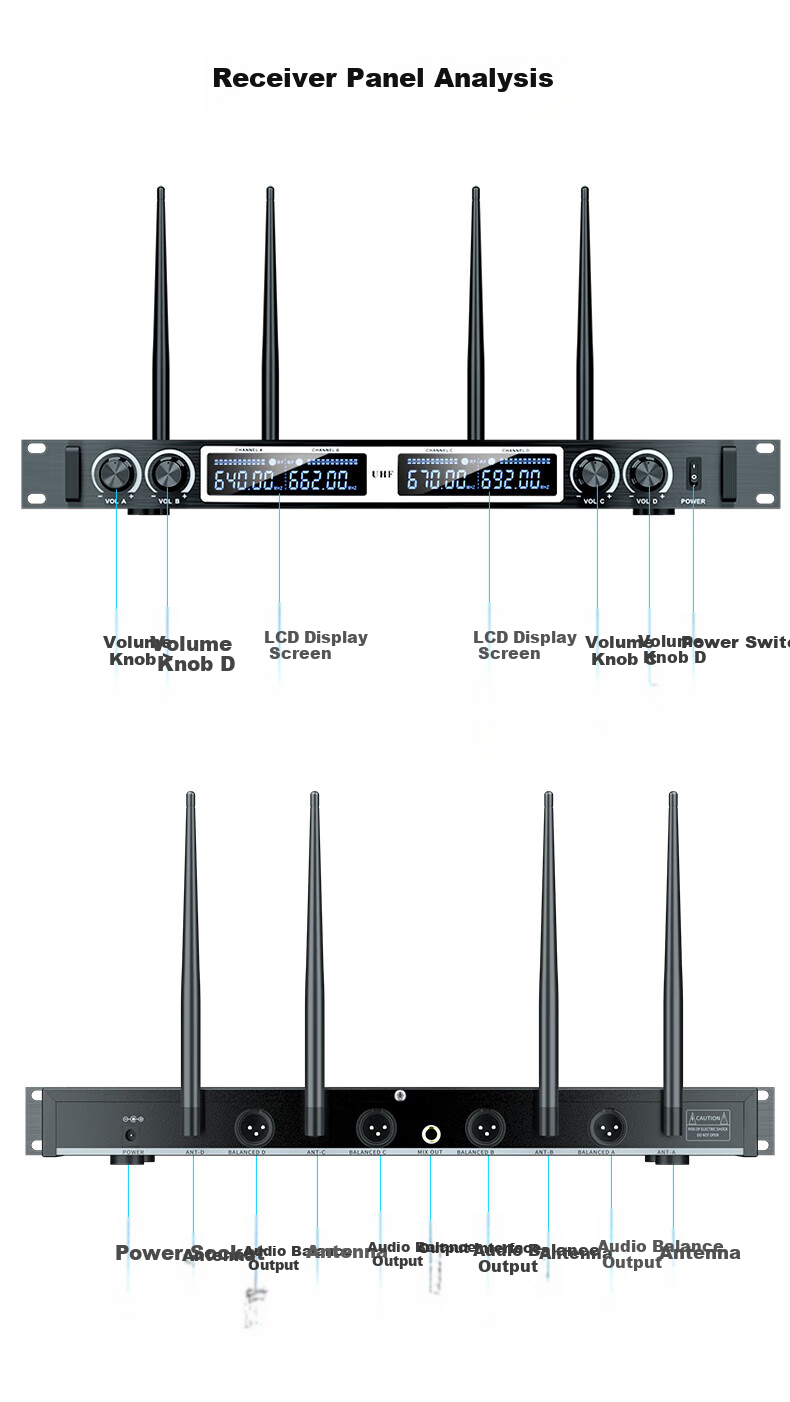 SAST OK-186 Wireless Microphone UHF Band for Home KTV Singing, Stage Hosting, Lecturing, Karaoke, Conference, Speaker System, Amplifier, FM Universal One-To Microphone 9