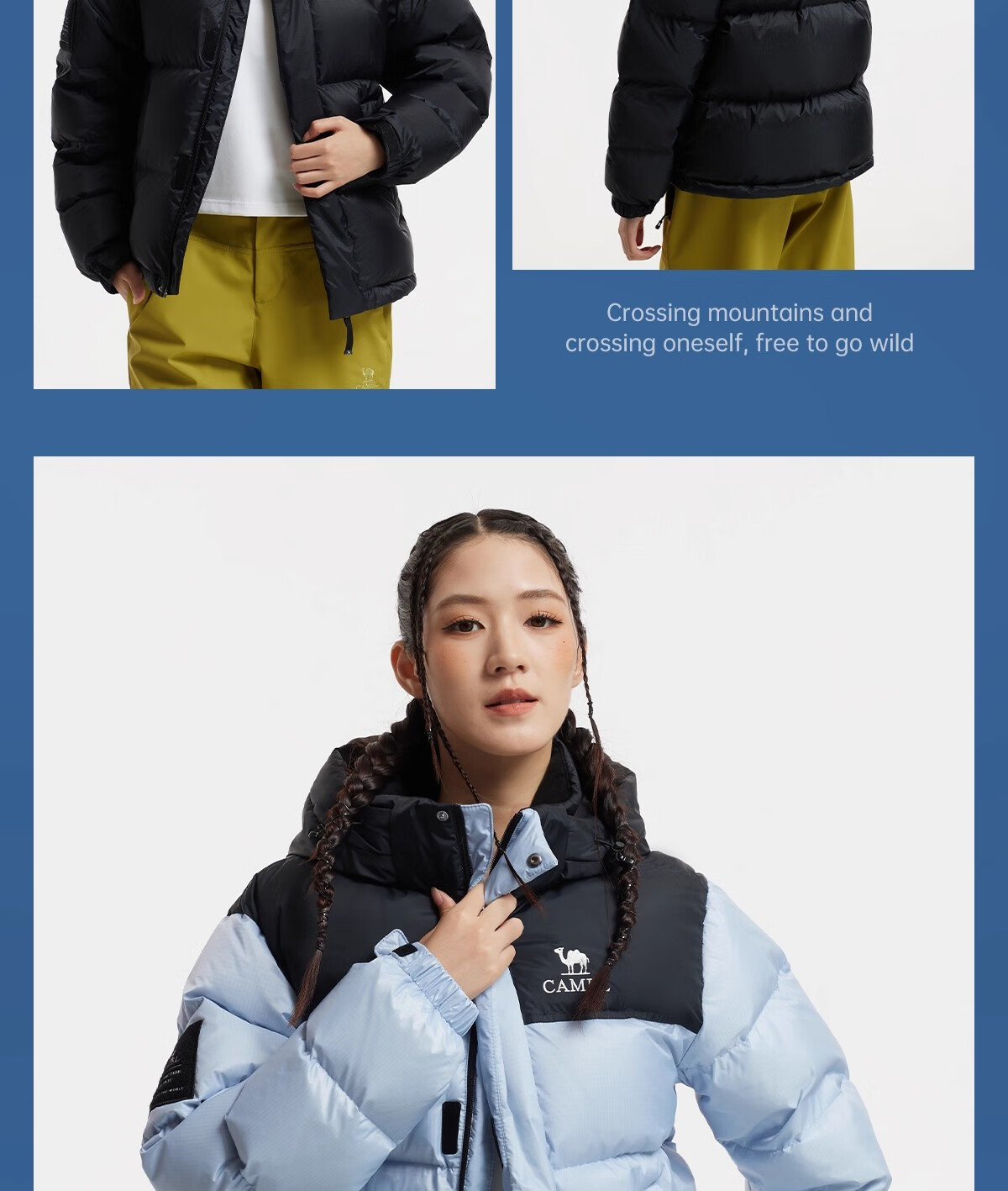 CAMEL Dilireba Edition Feather God PRO Women's Goose Down Winter Windproof Puffer Jacket Unisex 5