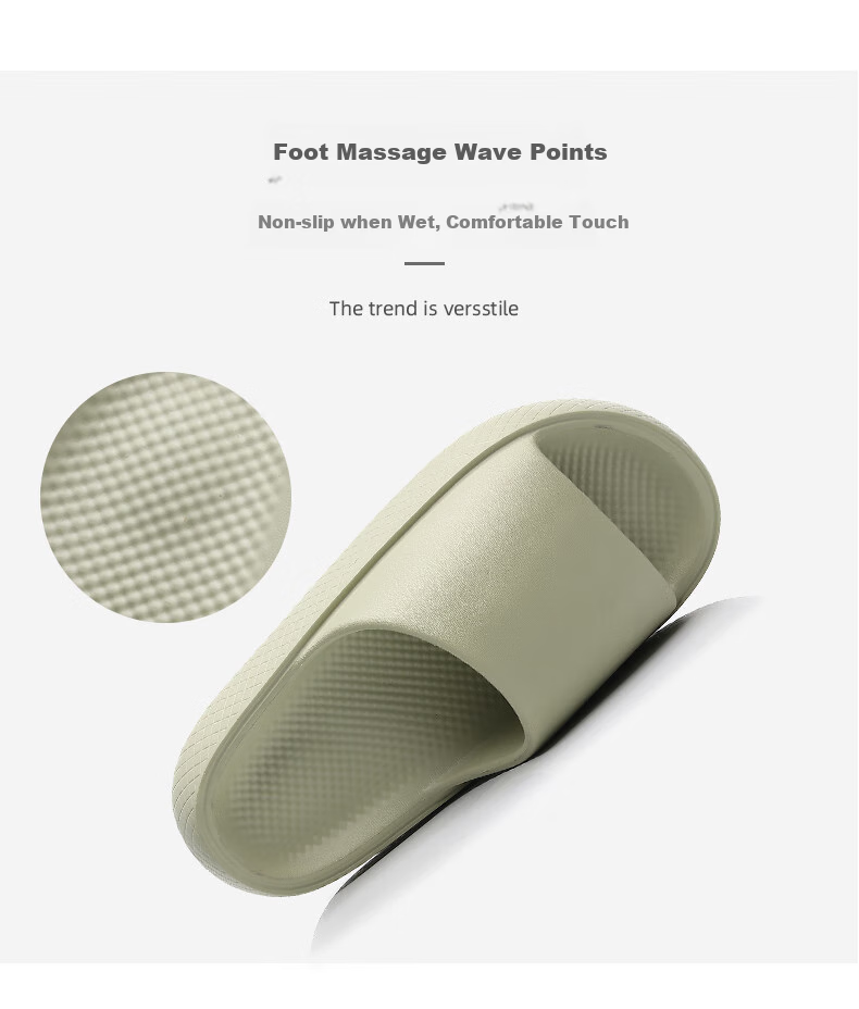 GUOLUOFEI Thick-Soled Slippers for Men, Summer Outdoor Wear, Squishy Feel, Indoor Couples Bathroom Shower Sandals, Green, Size 38-39 4