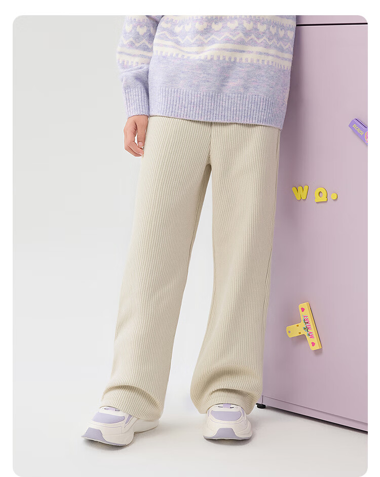Balabala BalaOne Girls Fleece-Lined Straight-Leg Kids Pants 2025 Winter Warm Fashion 208425108006 5
