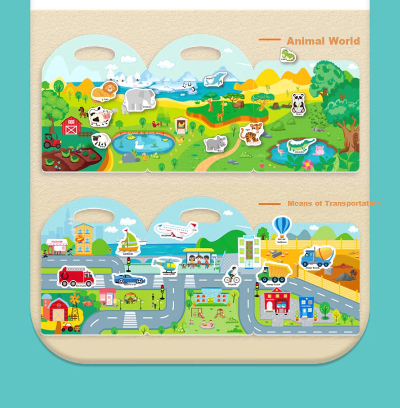 Babamama Fun Jelly Sticker Book, Children's Toy, Baby Stickers, Traffic Stickers, Adhesive Sticker Book Toy, for Ages 0-1 Years 9
