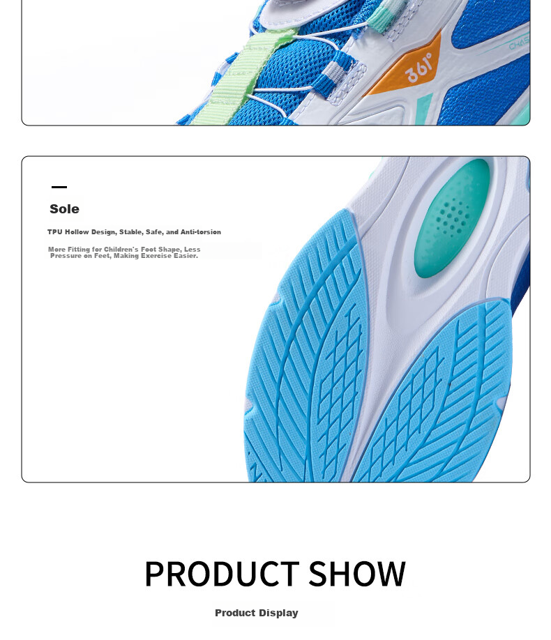 361° Fengtou 6.0 Children's Running Shoes, Fall 2025, Boys And Girls Lightweight Cushioning Professional Dial Sports Shoes, Blue, Size 41 13