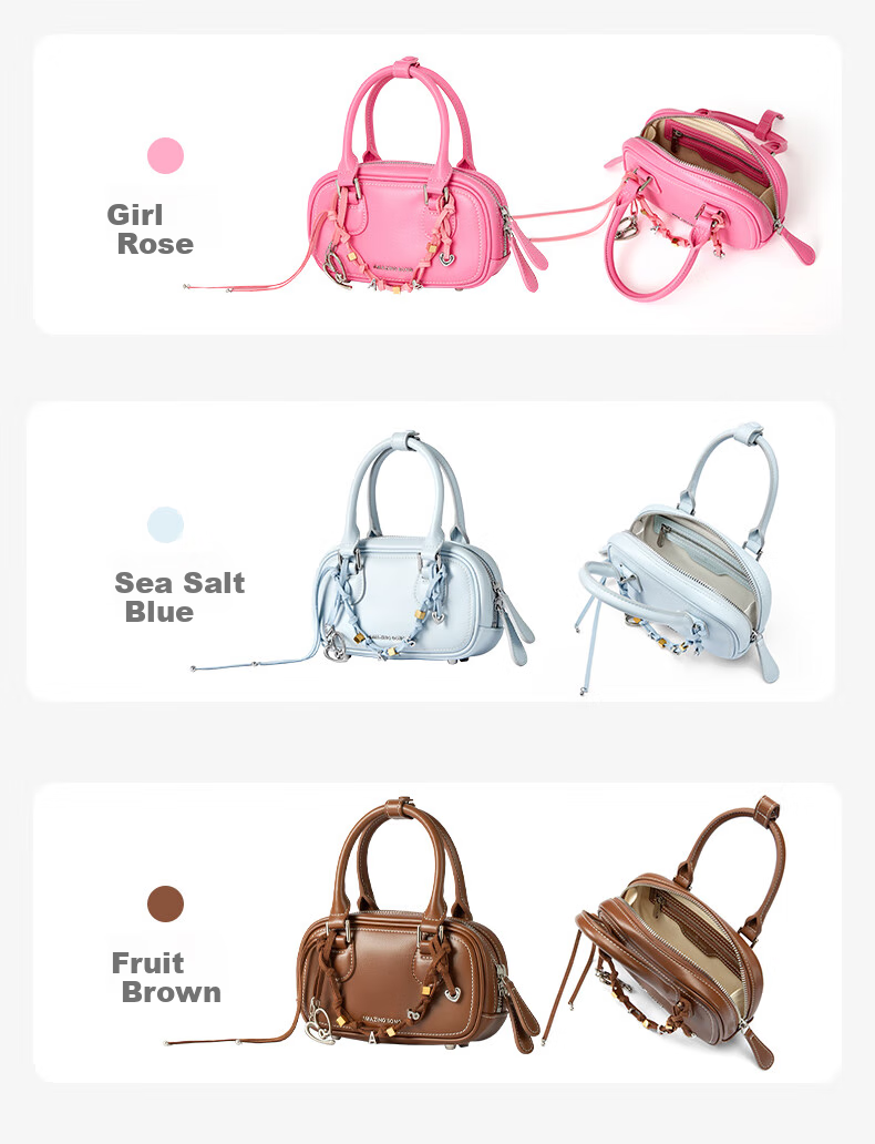 AMAZING SONG Women's Handbag [Celebrity Style], Toast Mahjong Bag, Cowhide Shoulder Crossbody Bag, Niche High-End Commuter Bag, Gift 8