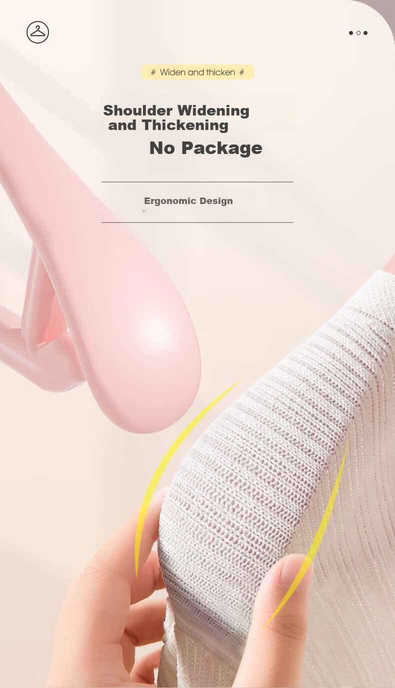 MENGTING Clothes Hangers, Non-Slip Wide Shoulder, Seamless Thickened Core, Drying And Protective Hanger, Pink, 5 Pieces 3
