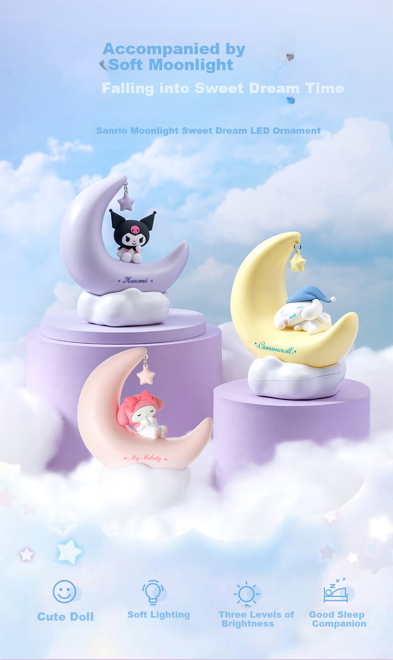 MINISO My Melody LED Light-Up Ornament, Small Night Light, Bedside Lamp, Creative Home Decor, Birthday Gift 3