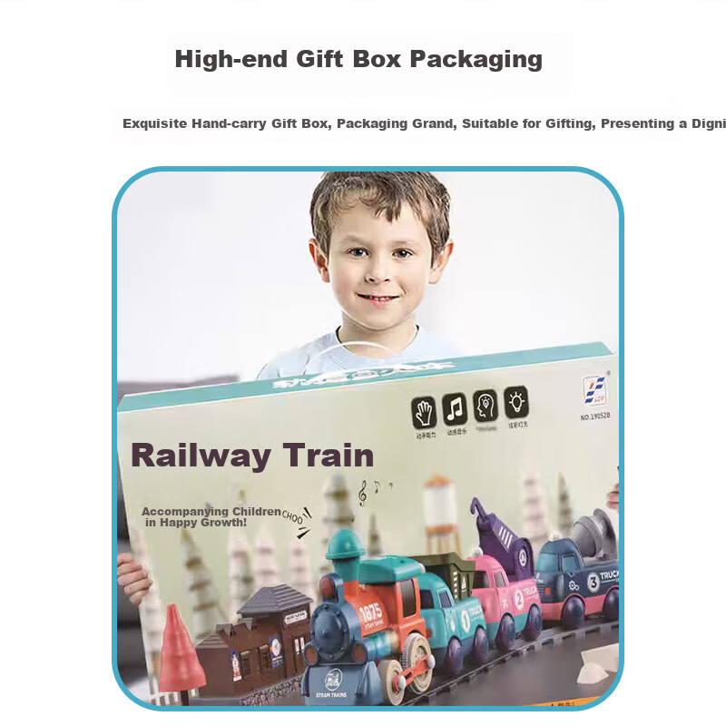Martin Brother Track Train Toy, Children's Electric Magnetic Car, Construction Vehicle Toy for Boys And Girls