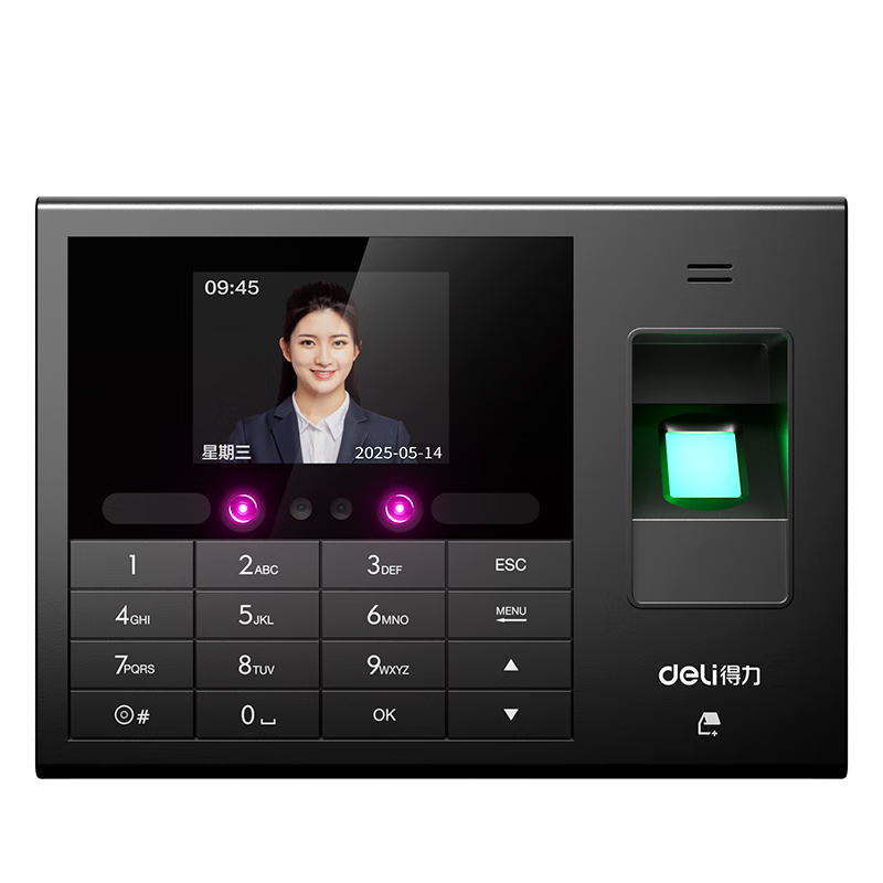 Deli Attendance Machine with Facial Recognition, Fingerprint And Palm Vein Integration, Visible Light Dynamic Facial Recognition, WiFi Connection, Remote Online Management, Newly Upgraded 33868CPRO