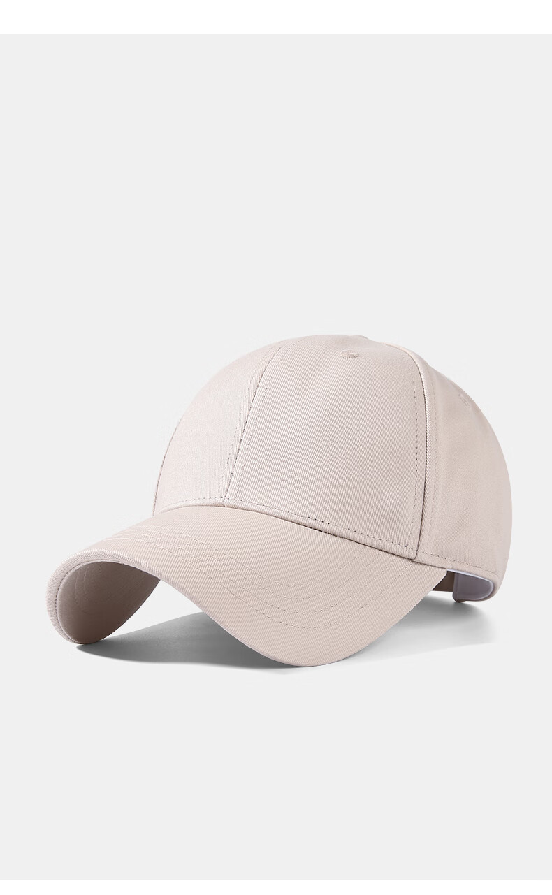 Jingsu [JD Own Brand] Baseball Cap Men Large Head Pure Cotton Duckbill Cap Women Four Seasons Hard Top Hat Khaki 12