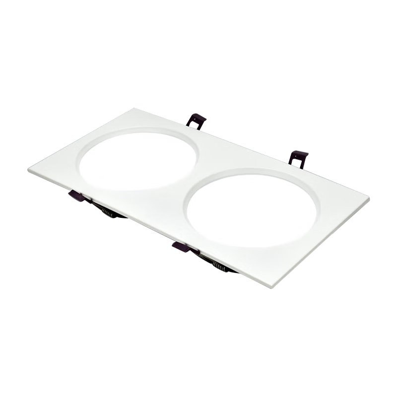 Biuyum LED Double-Head Grid Downlight 3.5 Inch 18W Cool White Cutout 195x95mm Corridor Grid Ceiling Minimalist Downlight White Shell
