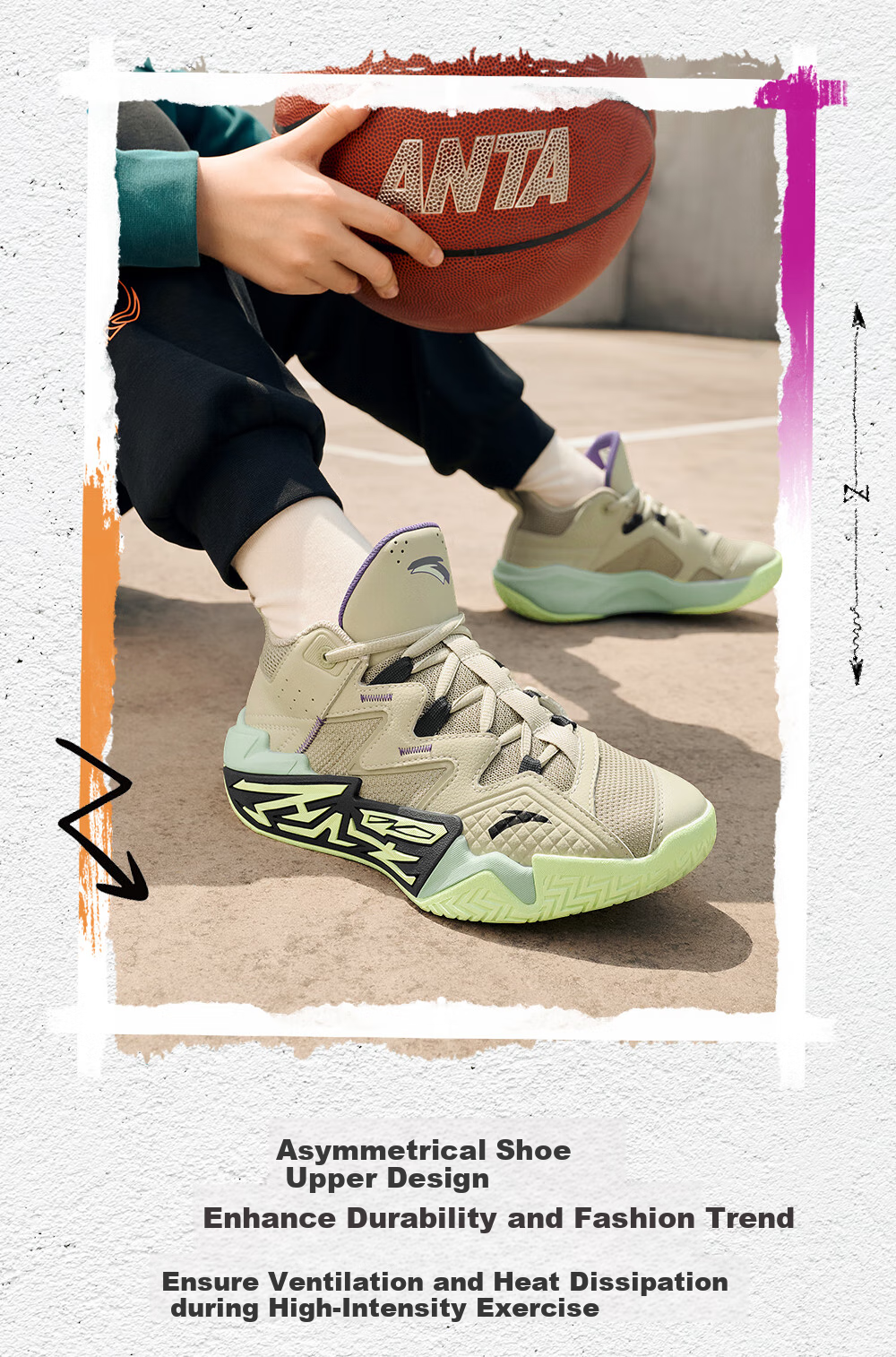 ANTA Children's Sports Shoes for Boys, Big Kids' Size 25, Autumn And Winter Professional Performance Durable Cement Basketball Shoes A12541103 11