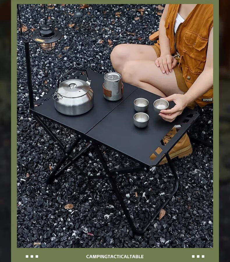 Hakkai Bird Outdoor Folding Table Portable High-End IGT Camping Shadow Tactical Multifunctional Picnic Table Quick-Open Small Tea Table 9