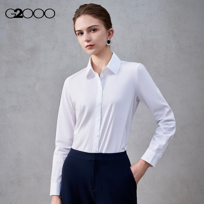 G2000 Women's 2025 Autumn Winter Long Sleeve Shirt Easy Care Cotton Comfortable Mall Same Style