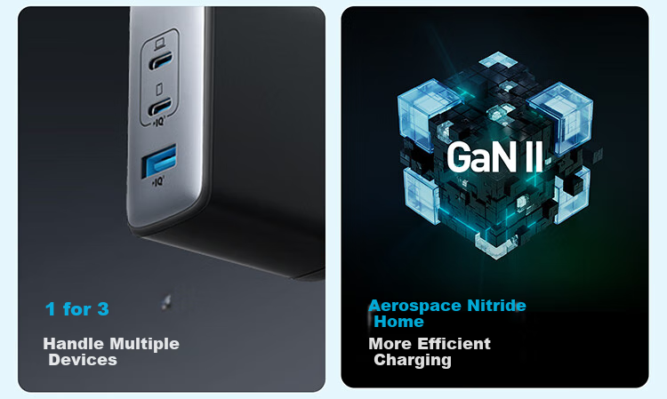 ANKE 100W GaN Charger Data Cable Set, Multi-Port PD High-Power Type-C Fast Charging, Compatible with Apple 18 MacBook And Huawei Laptops 5