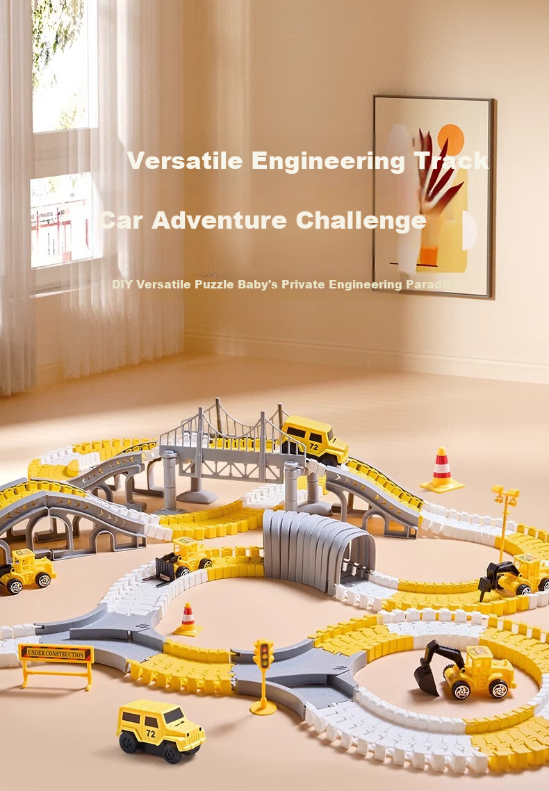 SHANGYUN Children's Transformable DIY Electric Track Car Toy, Adventure Game, Birthday Gift for Boys Aged 3-6 1