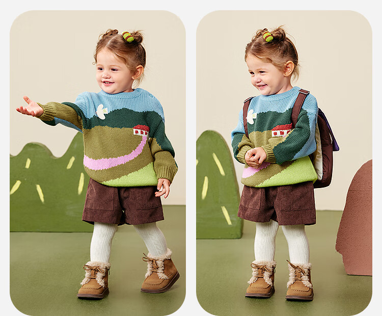 Minibala Artist Collaboration Kids Soft Knit Sweater 2025 Winter Skin-Friendly Warm Cute Top 6