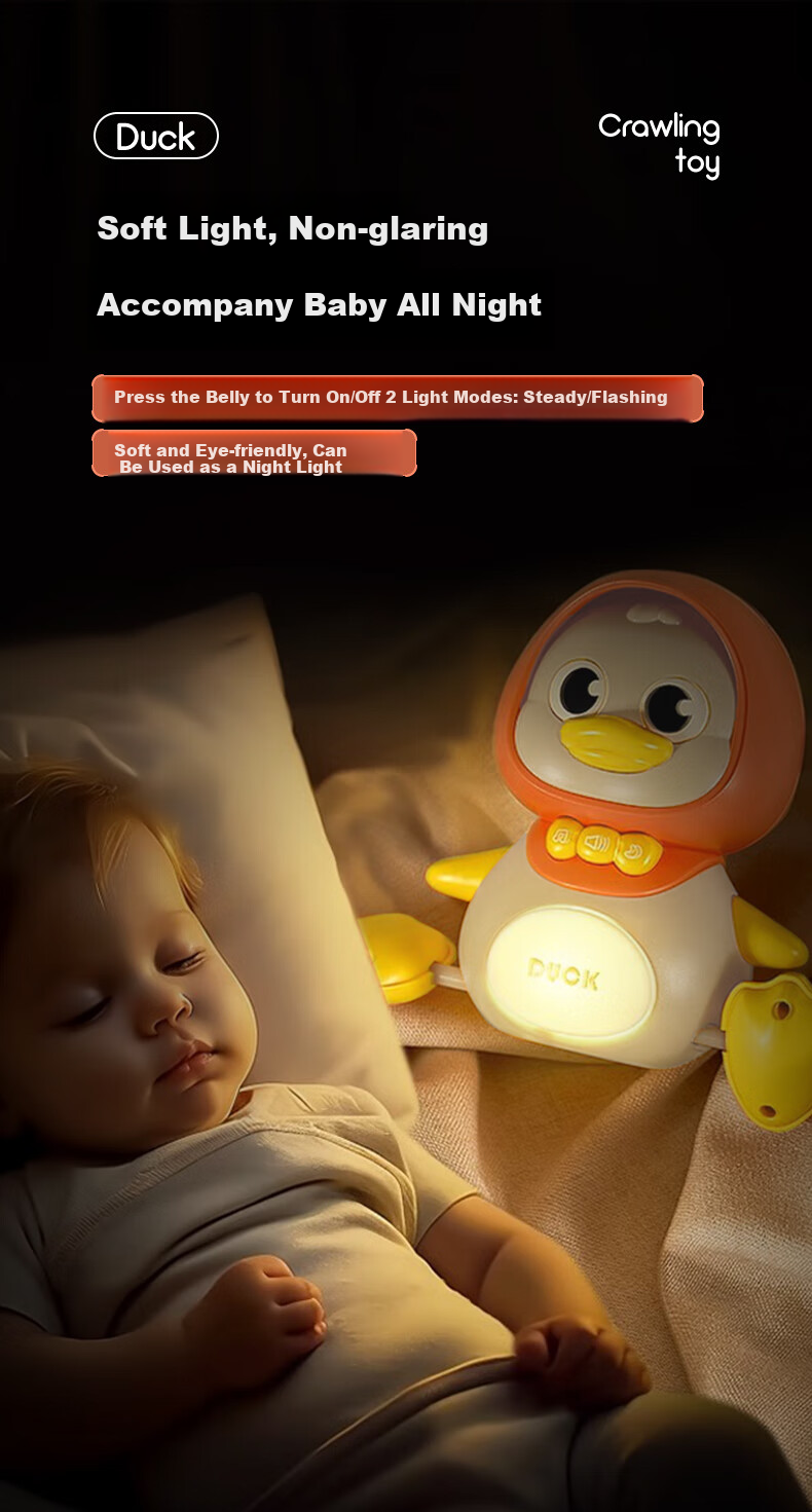 COOKSS Children's Toy Swinging Duck, Fun Crawling Duck, Baby Learning to Crawl, Boys And Girls 0-3 Years Old, Birthday Gift 5