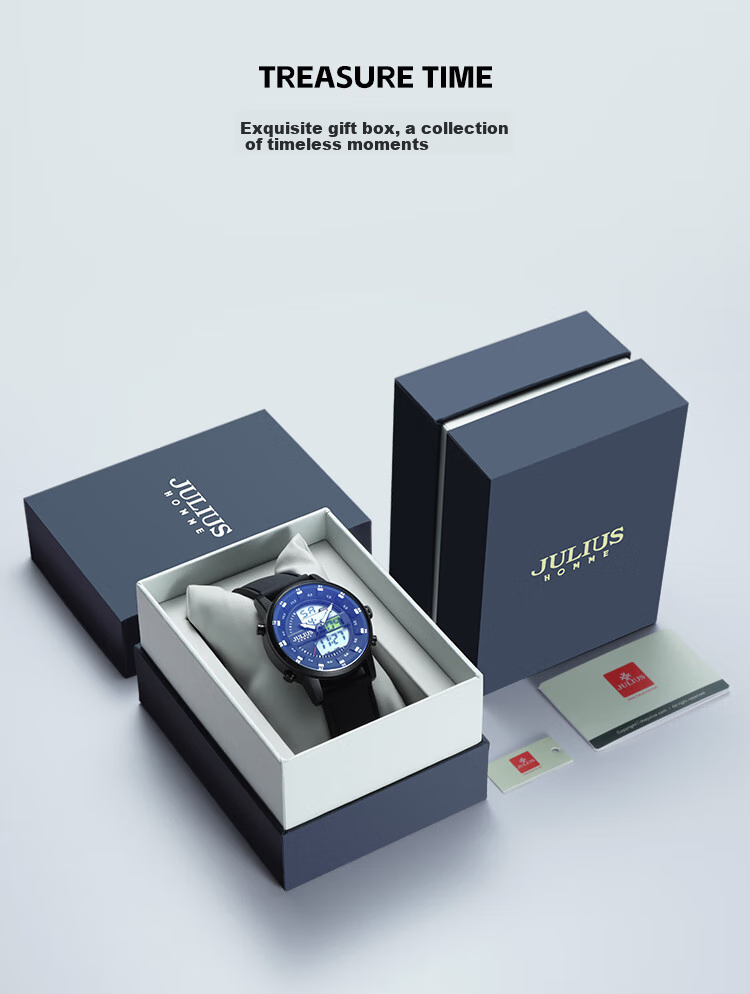 Julius Watch for Men, New Style, Suitable for Middle And High School Students, Exam Calendar Quartz Watch with Black Strap And White Dial JA-1516MA 7