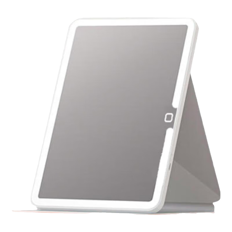 Meebordi LED Mirror with Light, Portable Folding Makeup Mirror for Students, Vanity Mirror, Illuminated Beauty Tool, Desktop Graduation Gift for Teachers, Pearl White