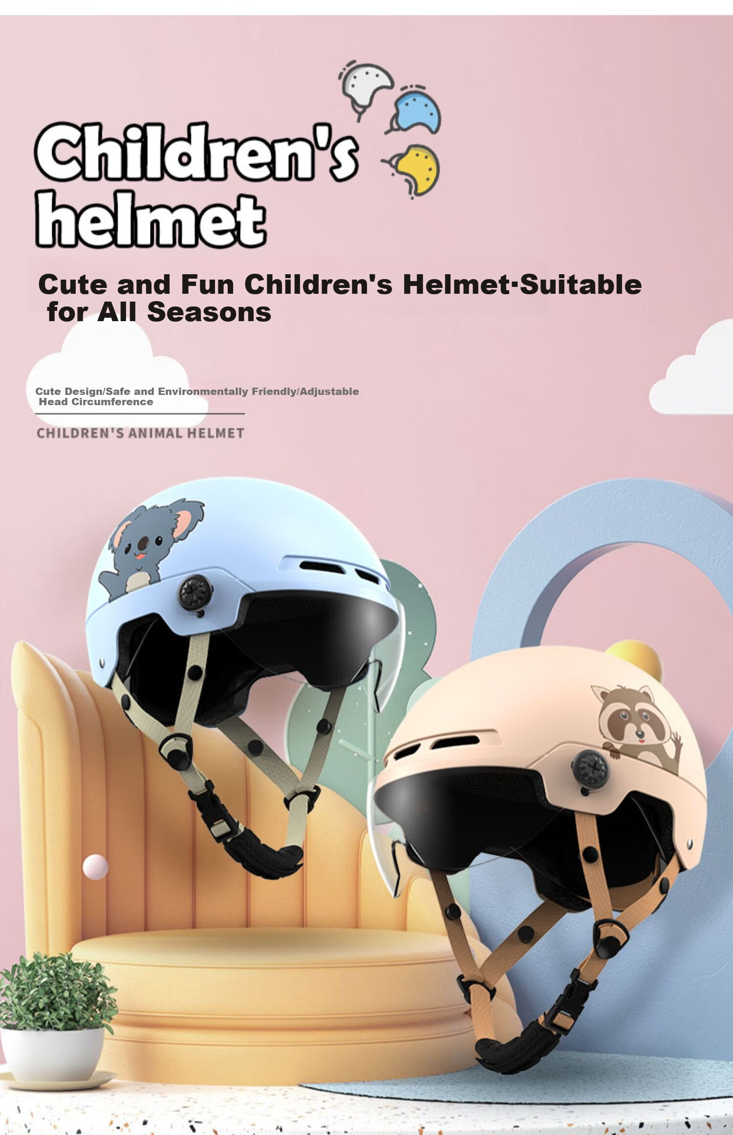 Xiaoan Children's Helmet, Electric Vehicle 3C Certified, Lightweight And Breathable, for Boys And Girls, Riding Half Helmet, Motorcycle And Electric Scooter Safety Helmet, Summer Helmet, SONGSHU 0811s 3