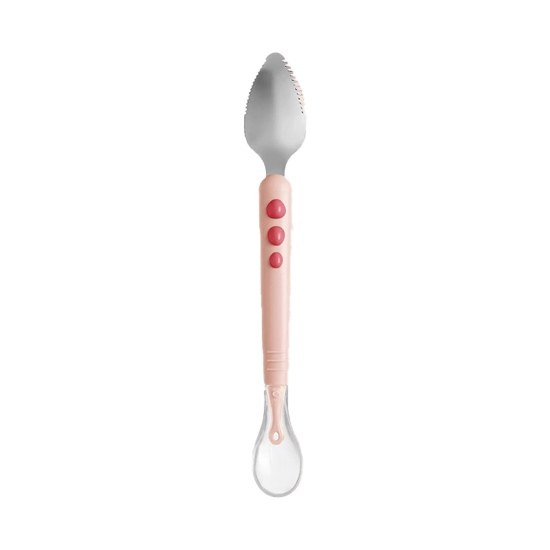 COOKSS Baby Food Scraper Spoon, Infant Feeding Tool for Apple Puree, Stainless Steel Fruit Masher, Children's Tableware