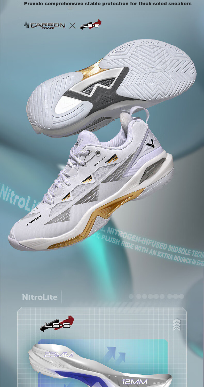 VICTOR Self-Operated Flagship Store Badminton Shoes for Men And Women, Wear-Resistant Breathable Standard Last Cushioning Professional Sports Shoes C90NLite 5