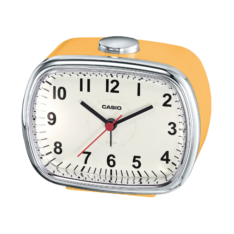 CASIO CASIO Bedroom Lazy Night Light Japanese Simple Design Children Student Bedside Silent Alarm Clock Yellow TQ-159