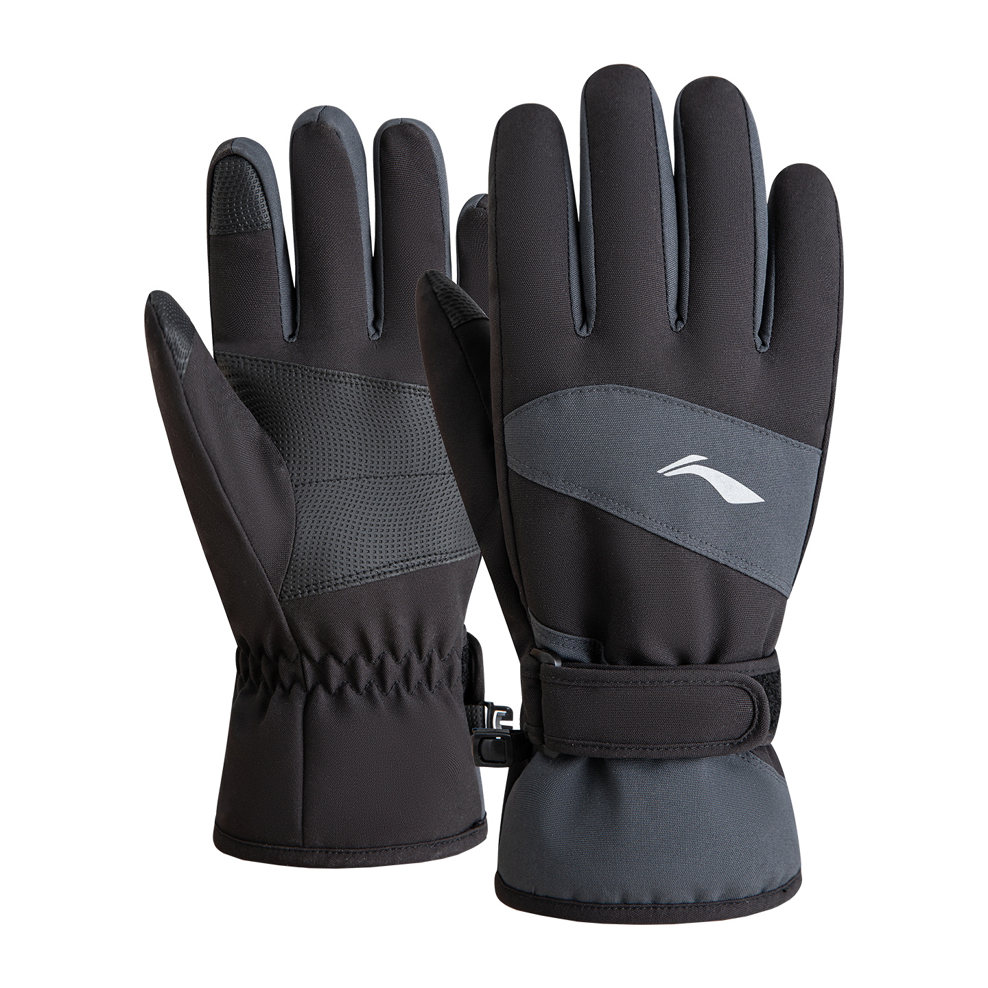 LI-NING Winter Men's Warm Windproof Cycling Gloves Full Finger Touchscreen Outdoor Sports Training Gloves