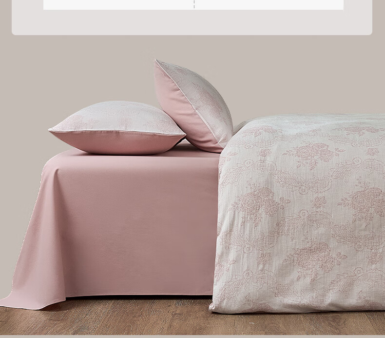 JIEBO 60-Piece Pure Cotton Bedding Set, All-Cotton Brushed Four-Piece Set, Class A Long-Staple Cotton, High-End Luxury Bedsheet Style, for 2.0/2.2 Meter Bed, Duvet Cover 220×240cm 5