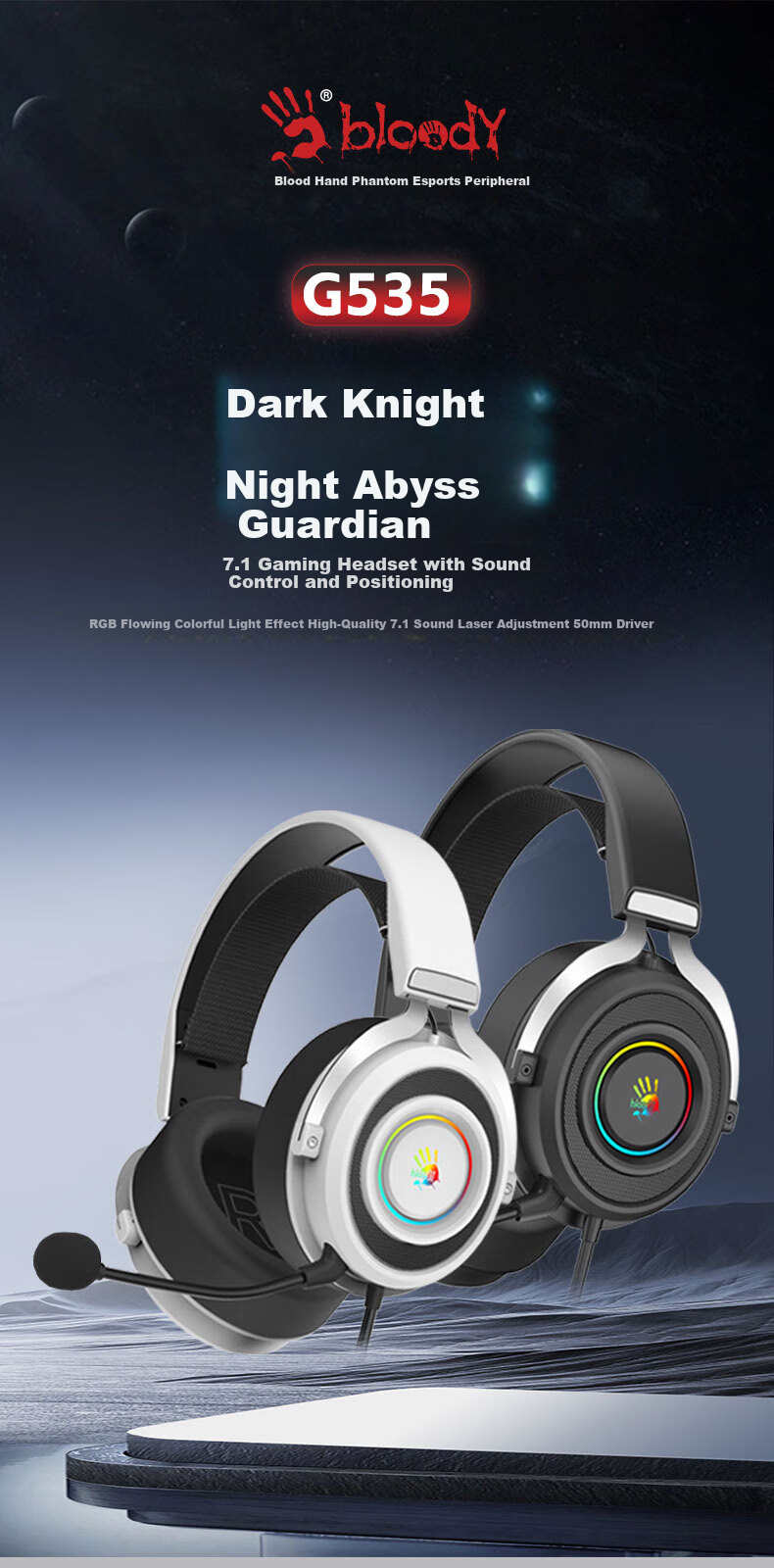 A4TECH Wild Tribe M595 Wired Gaming Headset Over-Ear Blood Hand Phantom CS PUBG Essential Delta Action Valorant Lightweight Gaming Headset Mechanical Dog 1