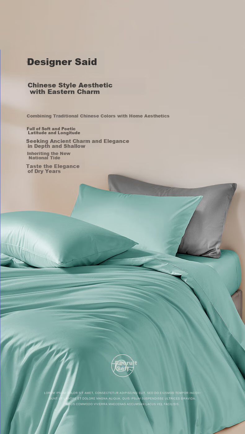 LUOLAI Home Textiles, 60 Count 100% Pure Cotton Duvet Cover, Single Piece, Purple, 220*250 3