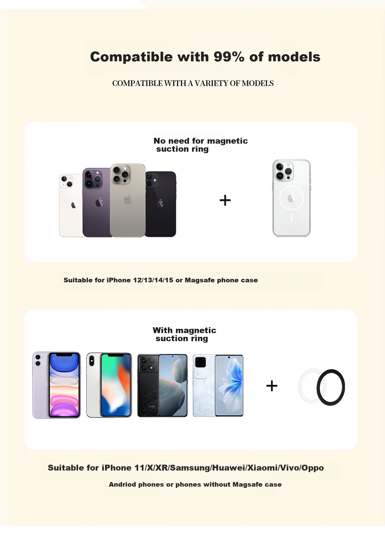 Shengwei [Upgraded Version] Double-Ring Double-Sided Magnetic Phone Stand, MagSafe Compatible, Foldable, 360-Degree Rotating, Portable, Adhesive, Suitable for Apple 17/16 Pro And Huawei Mate 70 10