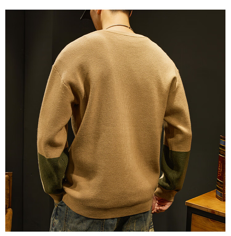 JEEP Men's Winter Loose Warm Premium Knit Sweater Walnut Color 3XL 8