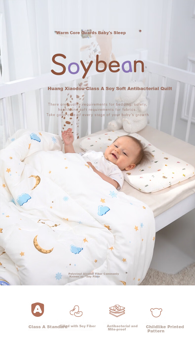 Luolaikids Quilt Filling, Infant Class A Antibacterial Soybean Warm Winter Comforter, 220*250 1