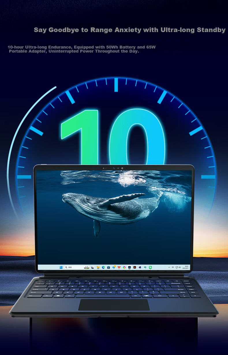 H3C New H3C MegaBook [15%] Dual-System Two-In Laptop, 14-Inch Lunar Lake, 32GB RAM, 2TB Storage, Local AI Thin And Light Notebook for Students, Tablet 8
