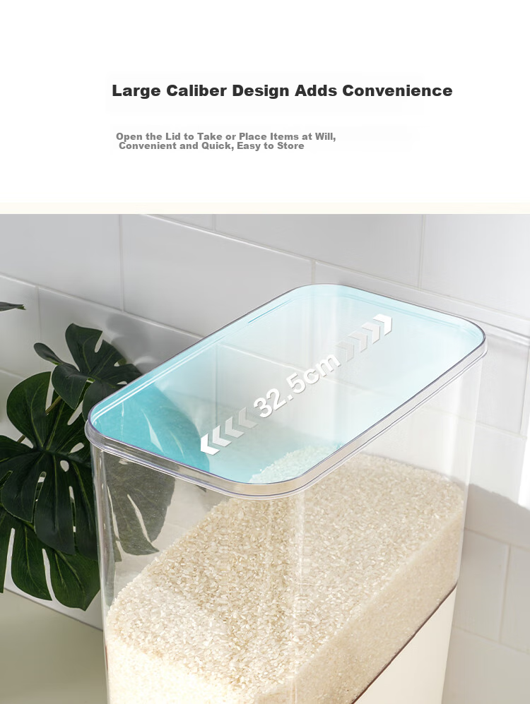 LOCK&LOCK Automatic Rice Container, Multi-Grain Storage Bin, Visible Sealed Storage Jar, Grain Storage Box, 10kg, White 8