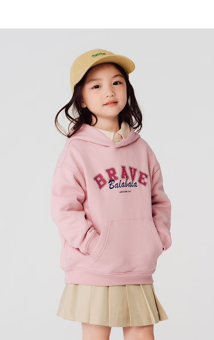 BALABALA Children's Clothing, Kids' Sweatshirt, Boys' Autumn And Winter, Girls' Fleece-Lined Warm Hoodie, Stylish And Comfortable 11