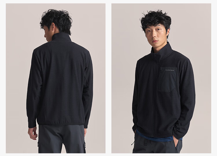 JD Original Winter F2 Series Windproof Fleece Jacket And Pants, Outdoor Sports Warm Coat, Stand-Up Collar Cardigan, Space Gray, 3XL 7