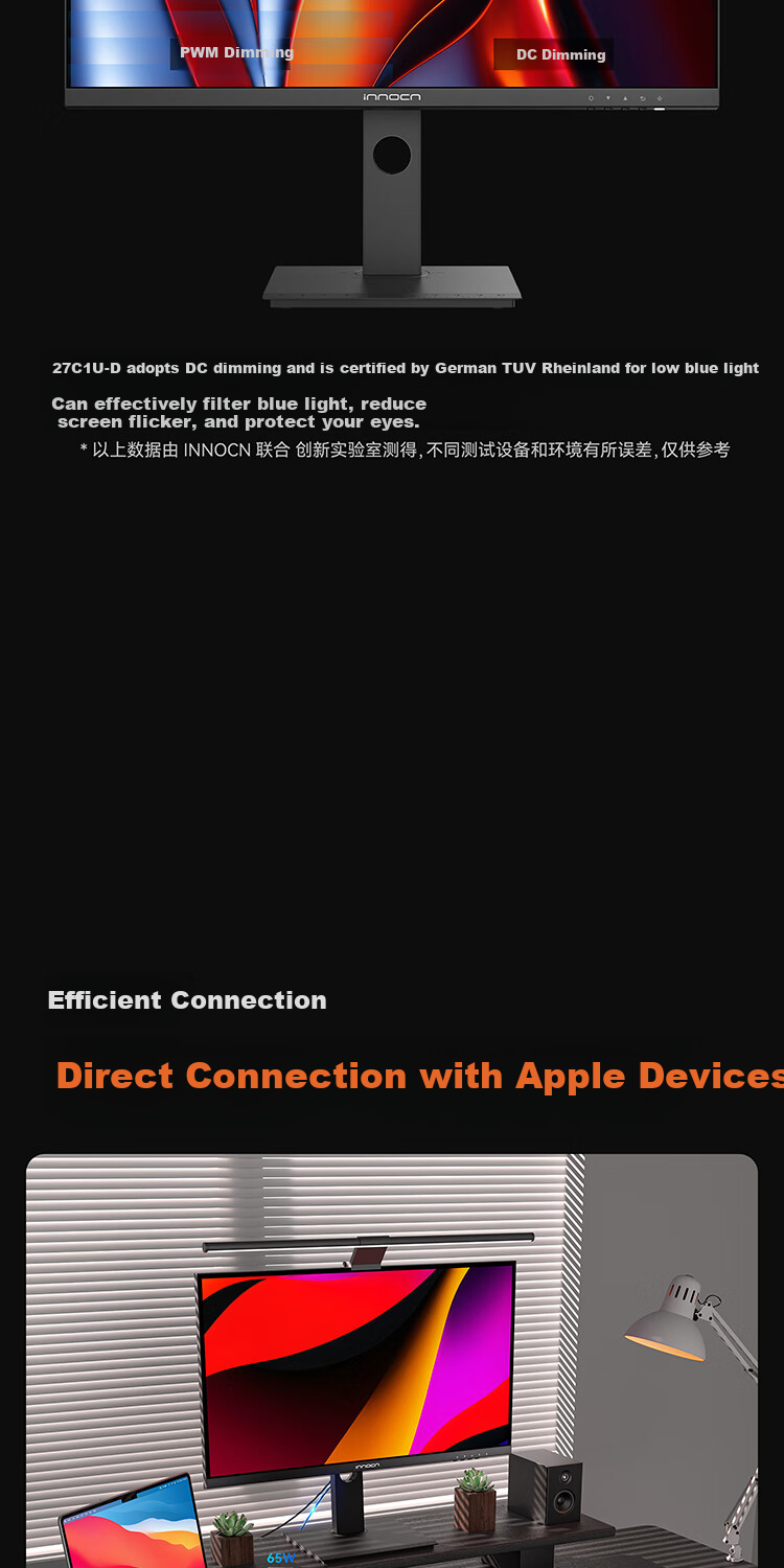 Inno&cn 27-Inch 2K Monitor, 120Hz, Type-C, HDR400 Full-Chain Color Accuracy, Apple Mac Design And Photo Editing Display, Yunshangwu CB27Q1 6