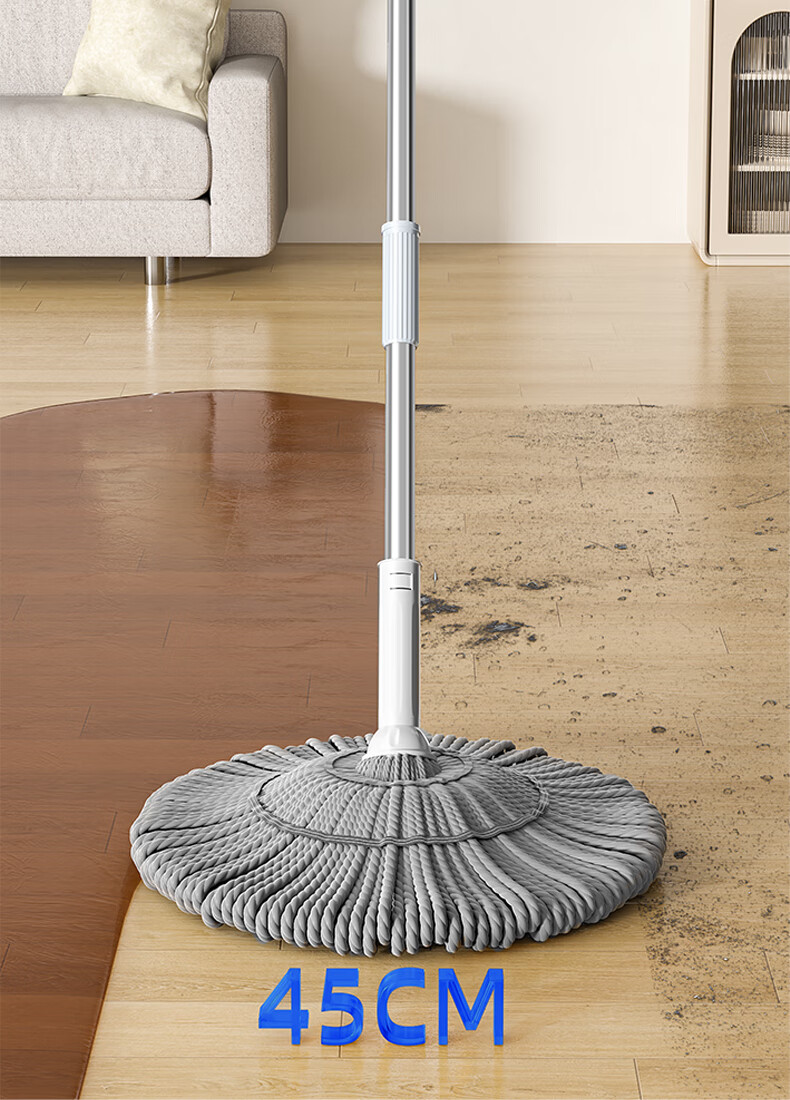 Wuyuehua Wide Mop, 55CM Wide X 138CM Long, 1 Cloth, No Hand Washing Required, Self-Wringing, Card Lock, Self-Tightening Water Mop for Home Use, Extra Large Mop Head 9