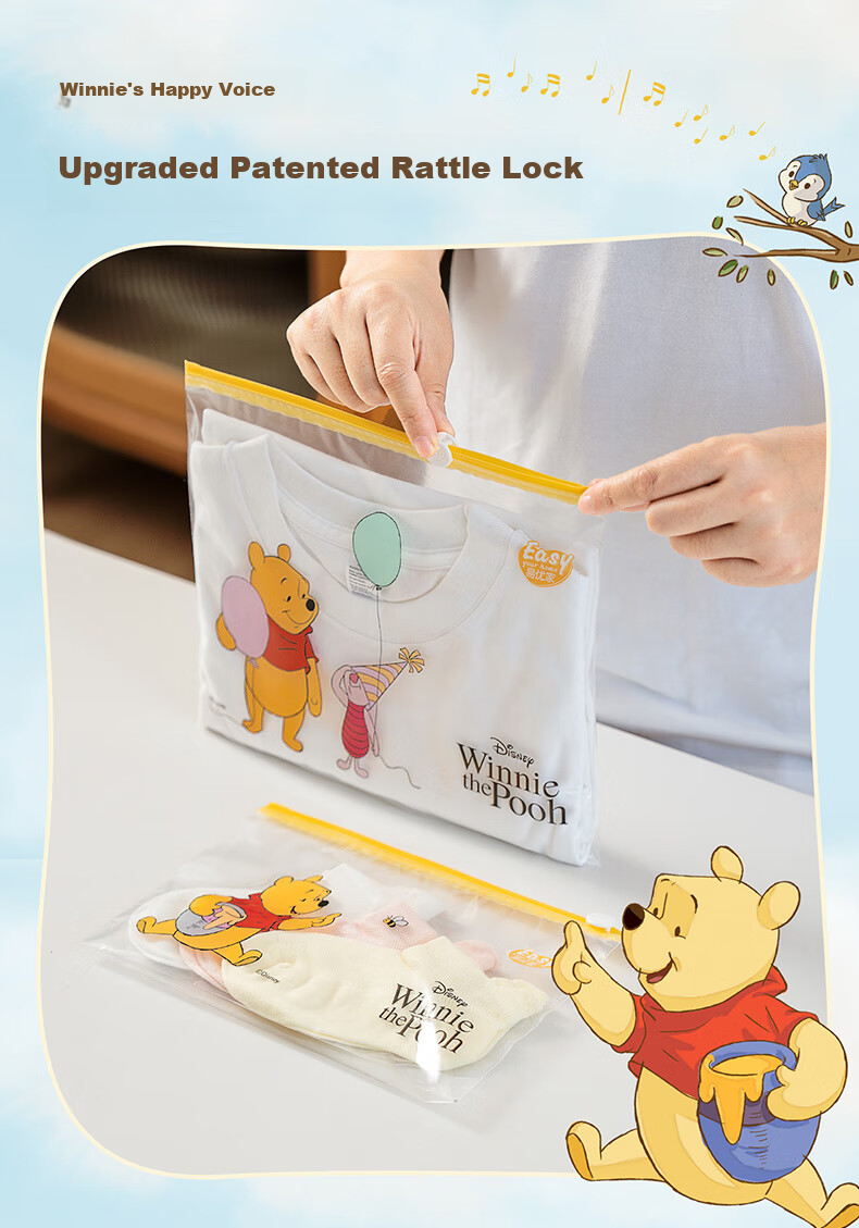 Eyoujia Antibacterial Sealed Storage Bags Baby Kindergarten Clothes Packing Bags Children's Quilt and Clothes Resealable Bags with Pull Ring 13
