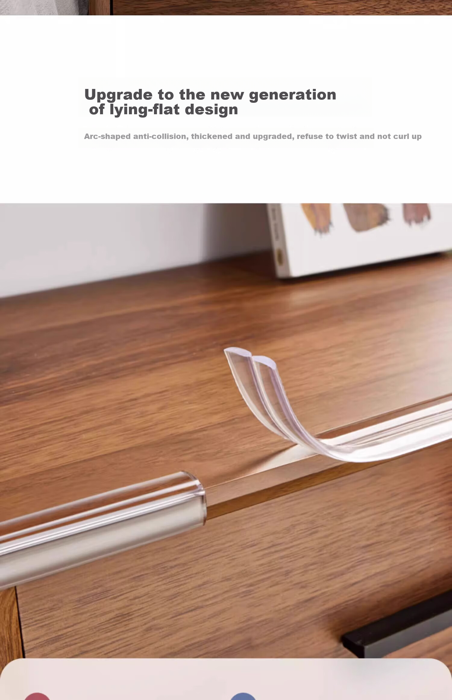 Niubeiliti Transparent Anti-Collision Strip, Invisible Table Corner Anti-Bump Protection Sticker, Non-Protruding Edge, 2 Meters 2